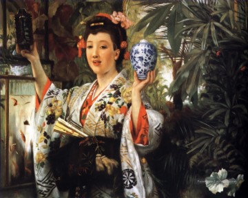  japonais Galerie - Jeune femme tenant des objets japonais James Jacques Joseph Tissot